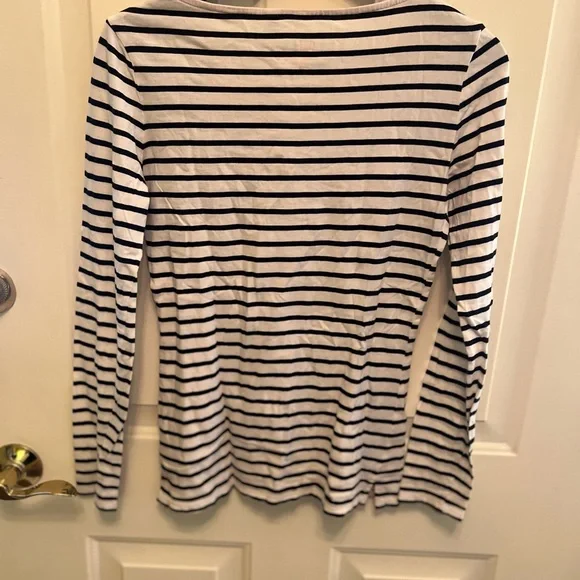 Boden woman top long sleeves stripes embroidered flowers size 2 - Picture 6 of 7